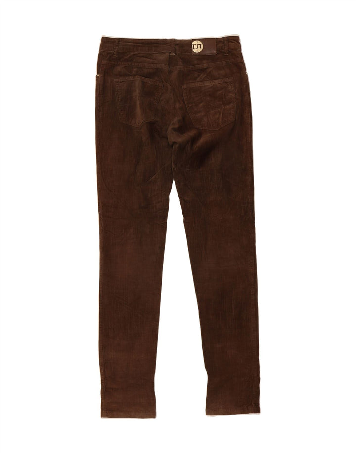 TRUSSARDI Womens Slim Corduroy Trousers W30 L33 Brown Cotton Vintage Trussardi and Second-Hand Trussardi from Messina Hembry 