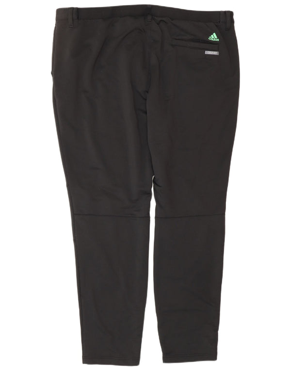 ADIDAS Mens Slim Chino Calças XL W40 L30 Poliéster Preto