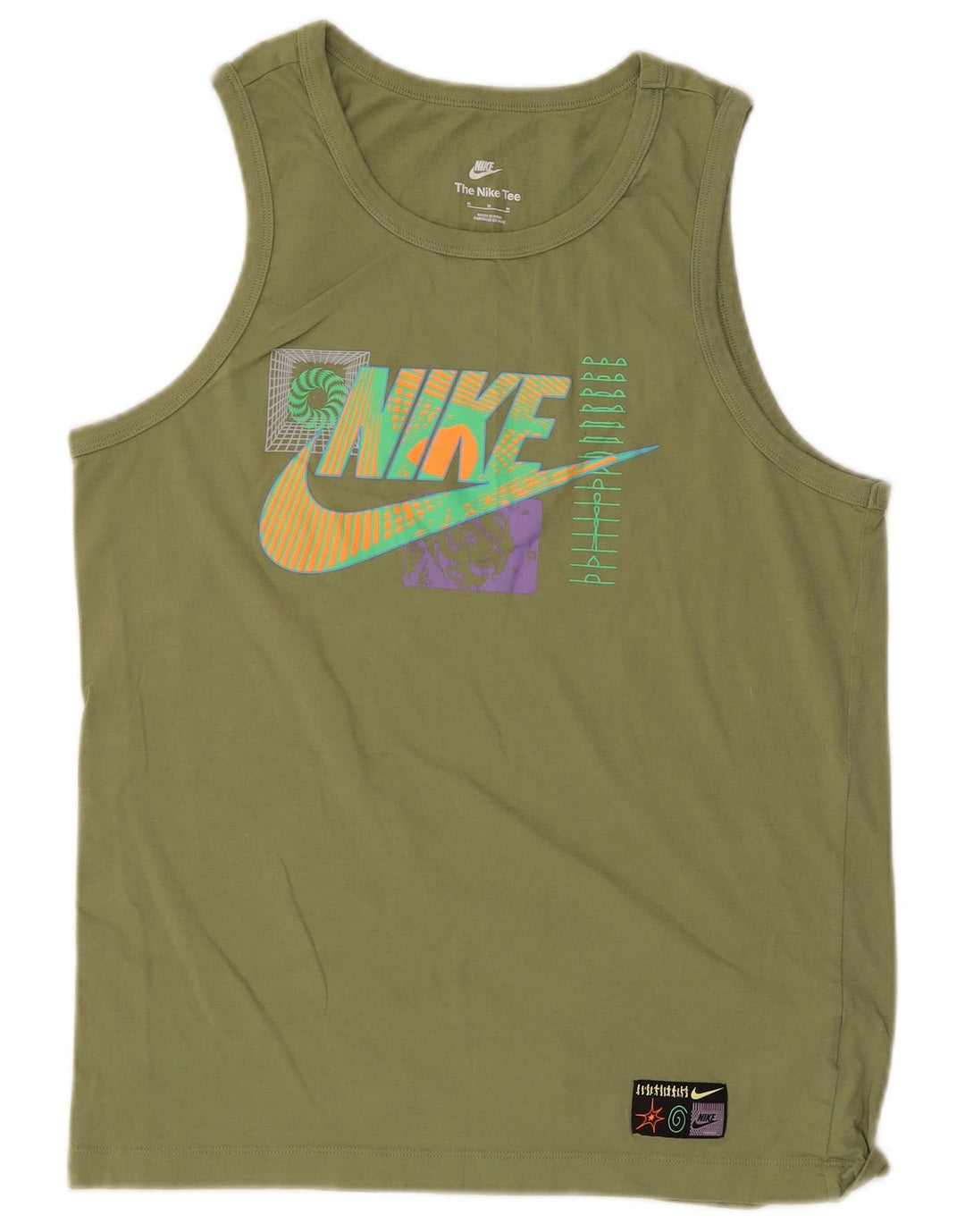 Camiseta Nike masculina gráfica Top médio algodão verde