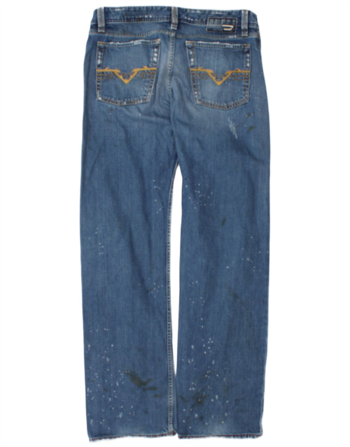 Jeans retos masculinos diesel desgastados W34 L34 algodão azul
