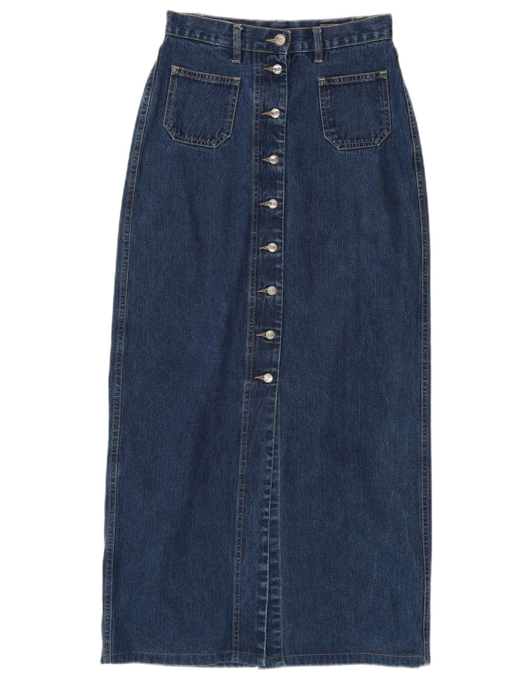 Saia jeans feminina GAS W28 algodão azul médio