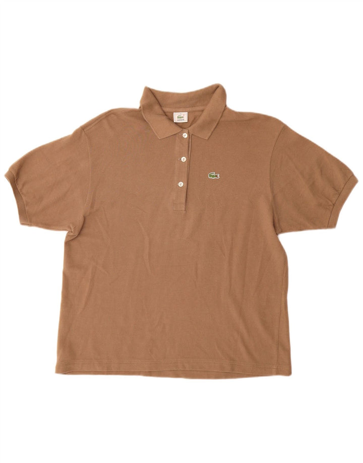 Camisa polo feminina Lacoste tamanho 44 grande algodão marrom