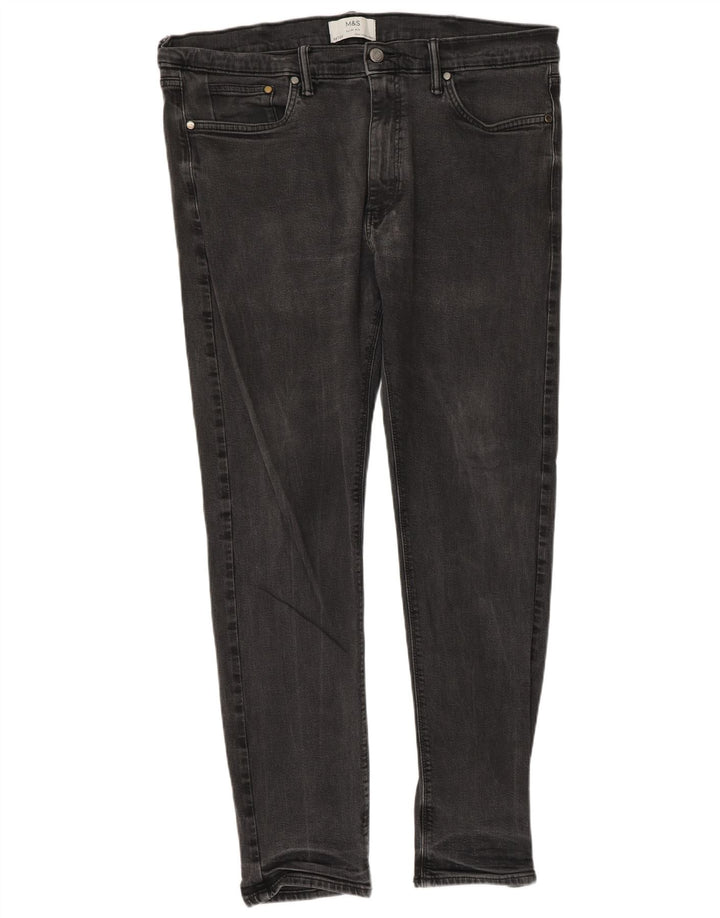 Marks & Spencer Mens Slim Jeans W38 L33 Algodão Cinza