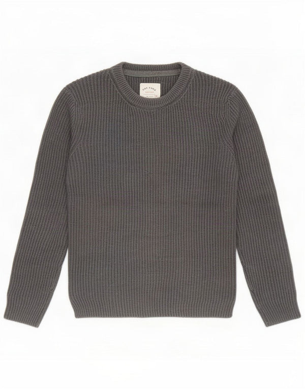 Suéter masculino com gola redonda e gola redonda XS de algodão manchado azul marinho
