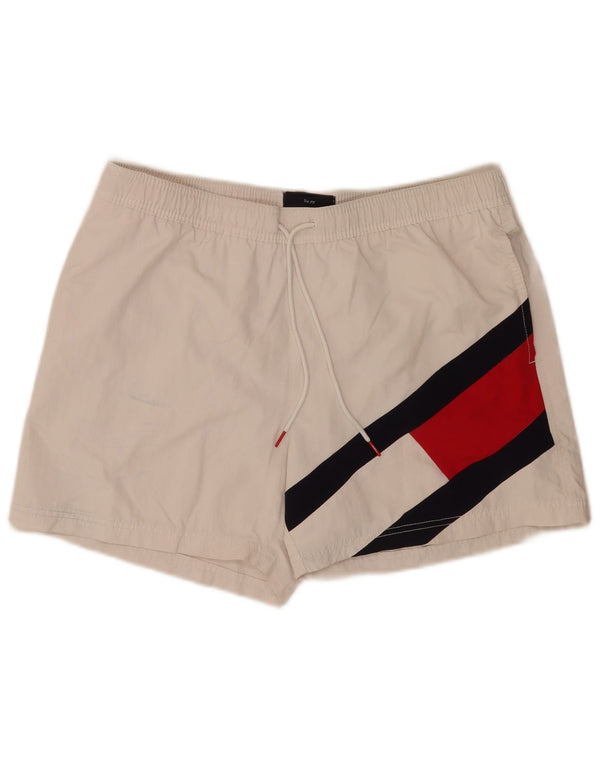 Shorts de natação masculino Tommy Hilfiger Graphic Regular XL branco colorblock