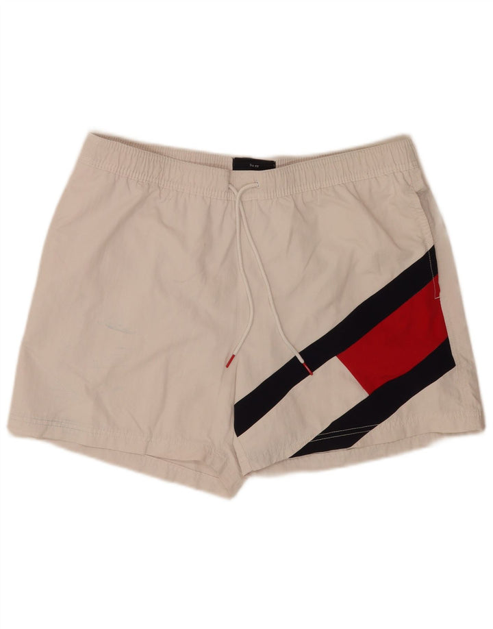 Shorts de natação masculino Tommy Hilfiger Graphic Regular XL branco colorblock