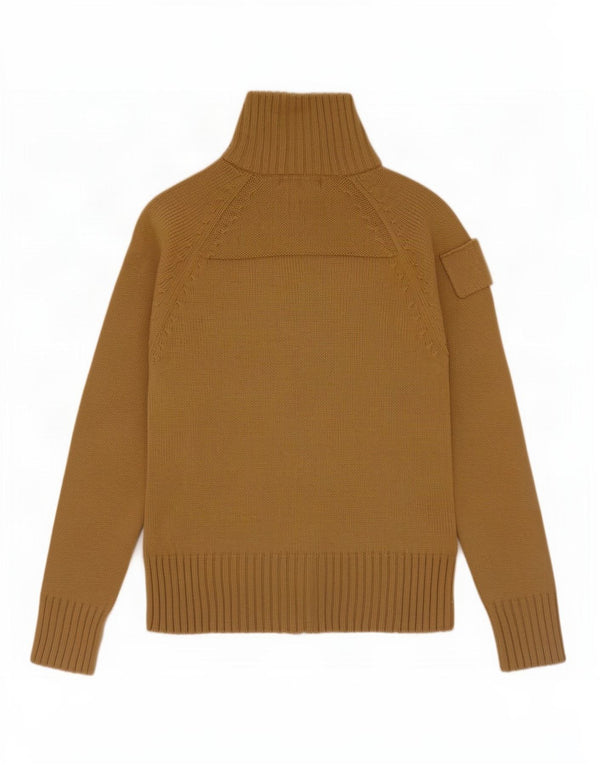 Suéter cardigã feminino Zara UK 12 acrílico cáqui médio