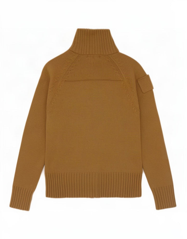 Suéter cardigã feminino Zara UK 12 acrílico cáqui médio