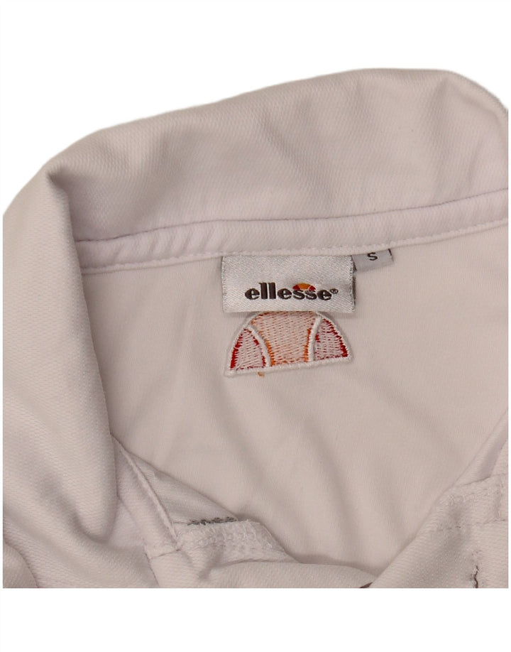 Camisa polo masculina Ellesse pequena listrada branca