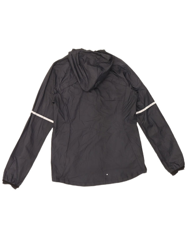 Jaqueta de chuva feminina Nike com capuz UK 12 poliéster preto médio