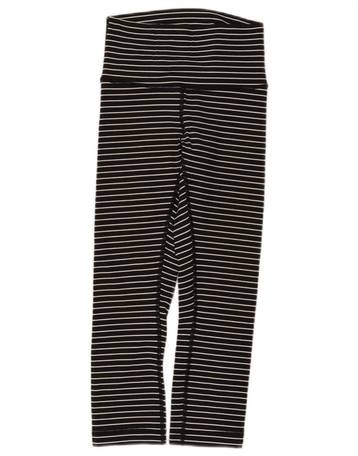 Lululemon Leggings para meninas 7-8 anos nylon listrado preto