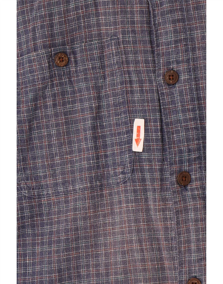 Camisa masculina de manga curta Patagonia xadrez azul médio