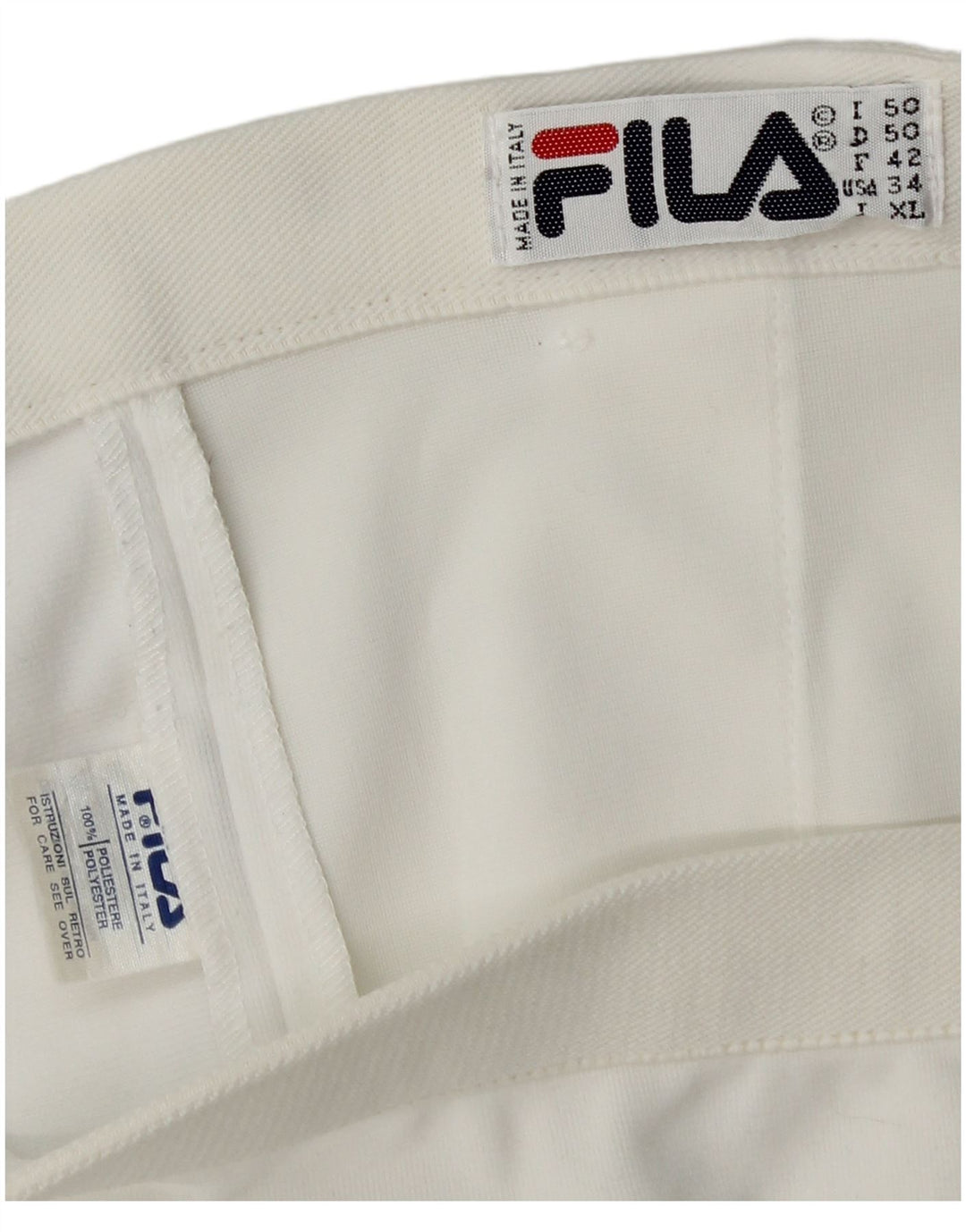 FILA Mens Chino Shorts IT 50 Grande W34 Poliéster Branco