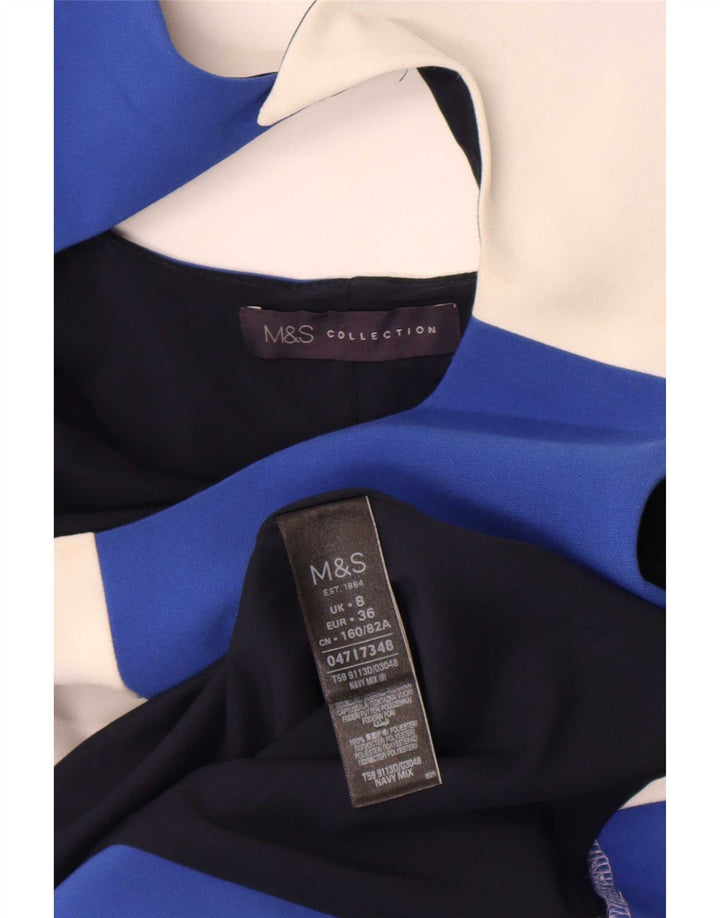 Vestido bainha feminino Marks & Spencer UK 8 pequeno bloco colorido multicolorido