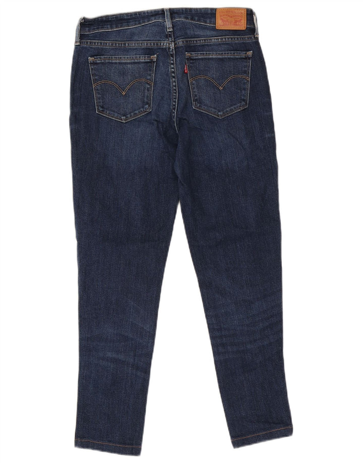 Calça jeans feminina Levi's 714 Straight W28 L26 azul marinho algodão
