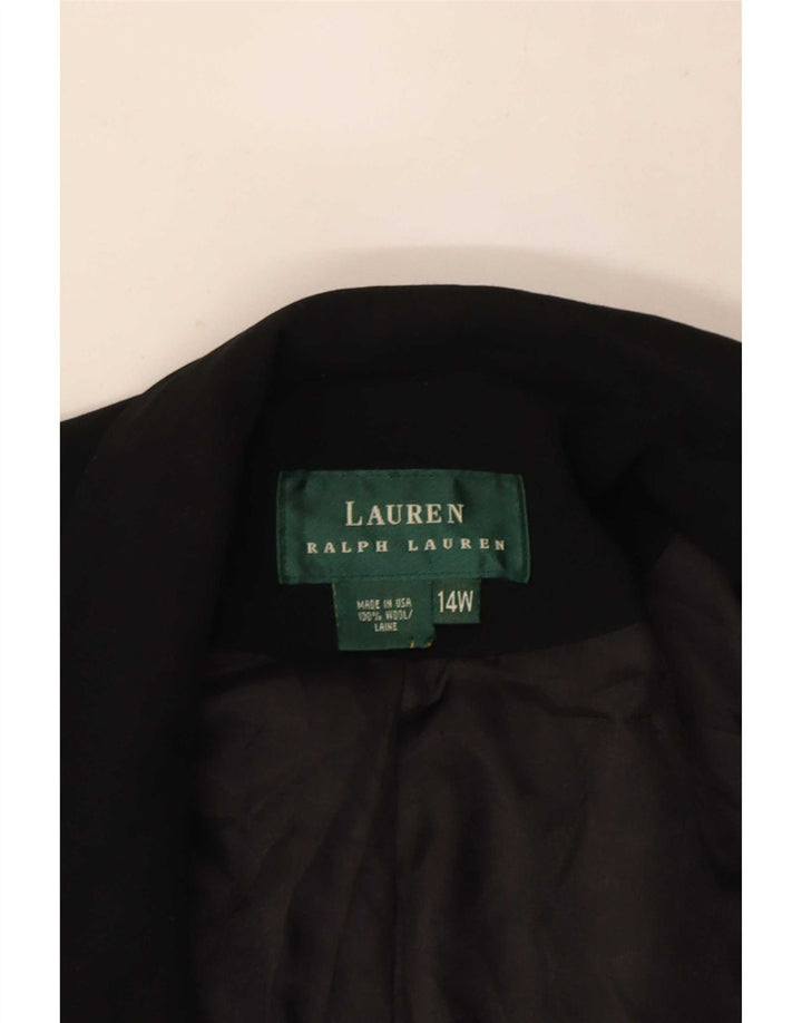 Ralph Lauren Jaqueta blazer feminina de 2 botões US 14 XL lã preta