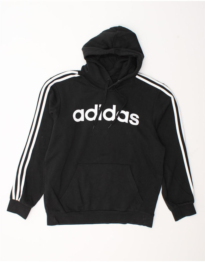 Adidas masculino gráfico moletom com capuz médio algodão preto