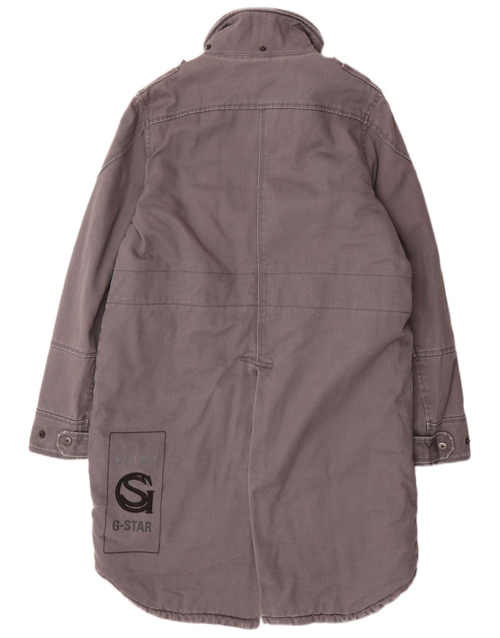 Jaqueta G-STAR masculina 3301 Graphic Parka Reino Unido 38 algodão cinza médio