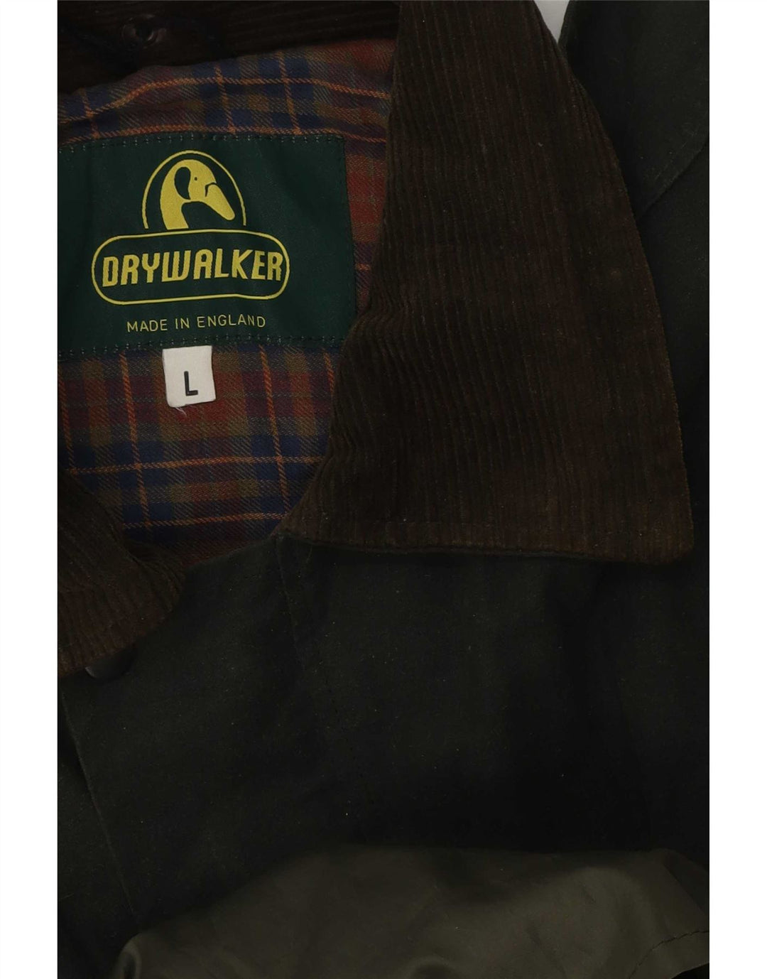 Jaqueta masculina vintage de algodão encerado UK 40 verde grande