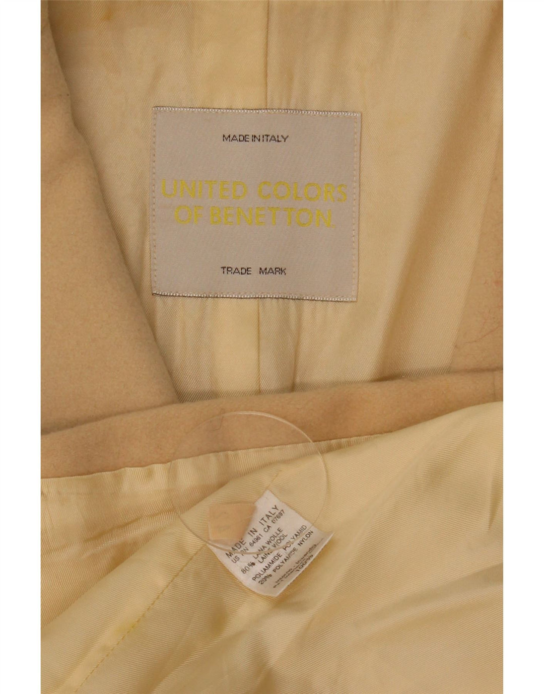 Sobretudo feminino Benetton solto IT 42 lã bege médio