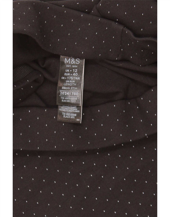 Saia lápis feminina Marks & Spencer Reino Unido 12 médio W30 viscose manchada preta