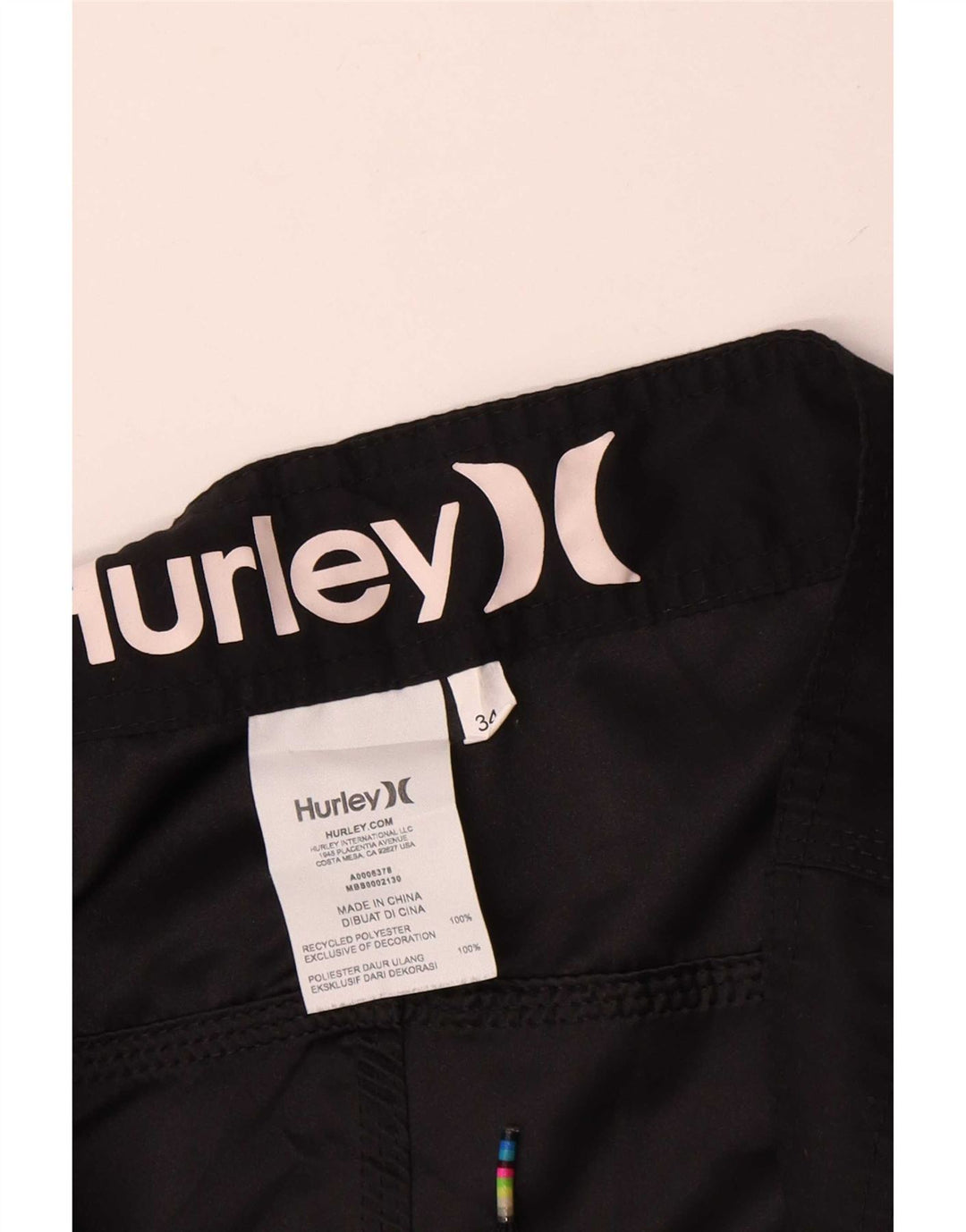 Shorts de natação masculino Hurley grande poliéster preto