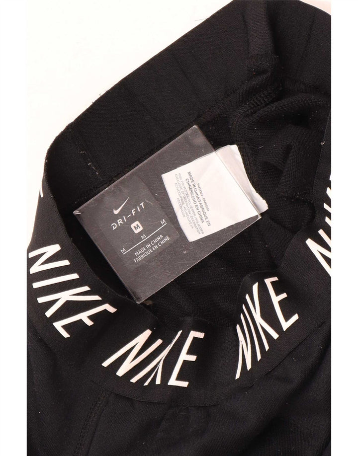Nike Womens Graphic Tracksuit Calças Joggers UK 12 Médio Preto Poliéster