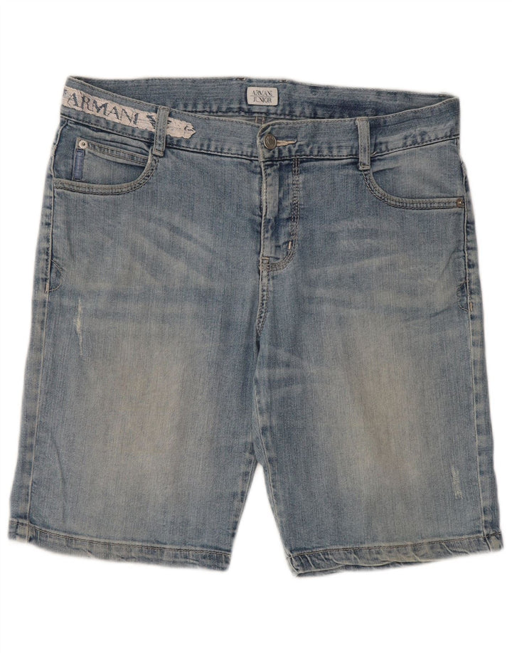 Shorts jeans para meninos Armani 15-16 anos W34 algodão azul