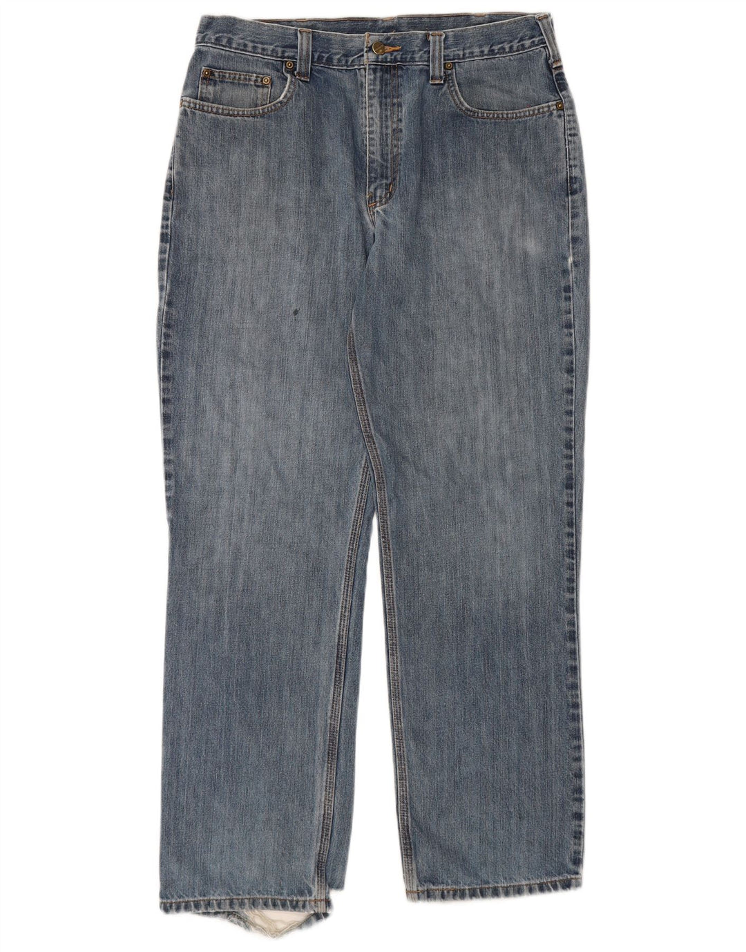 Carhartt Mens Straight Jeans W36 L32 Azul Algodão