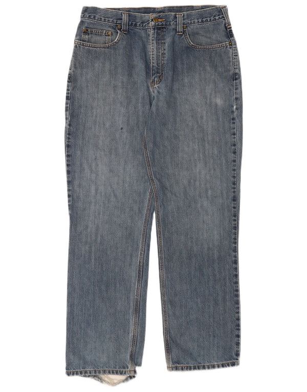 Carhartt Mens Straight Jeans W36 L32 Azul Algodão