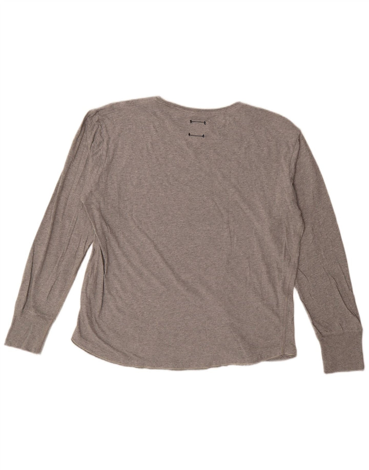 Champion Feminino Oversized Top Manga Longa Reino Unido 10 Pequeno Algodão Cinza