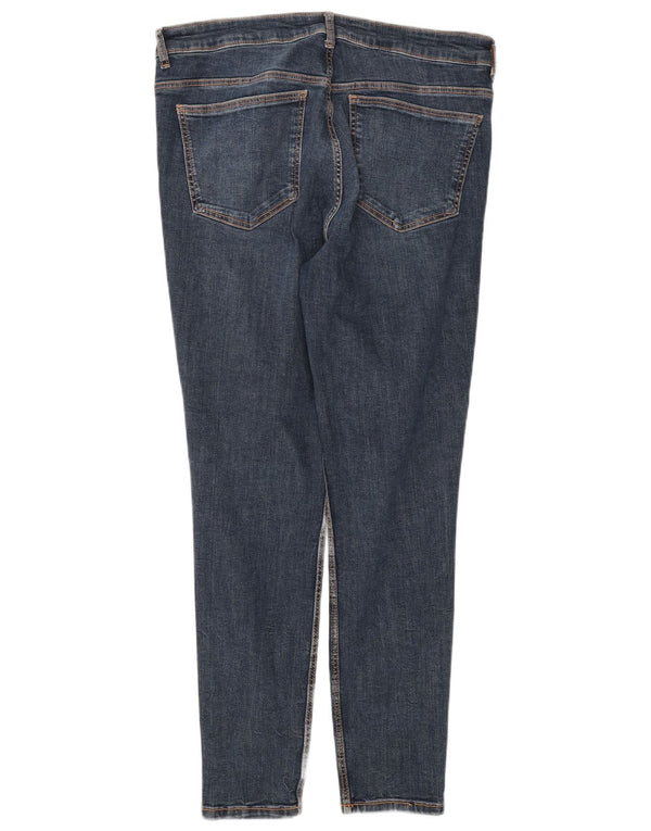 Zara Jeans Slim Feminino EU 44 XL W34 L28 Azul Algodão