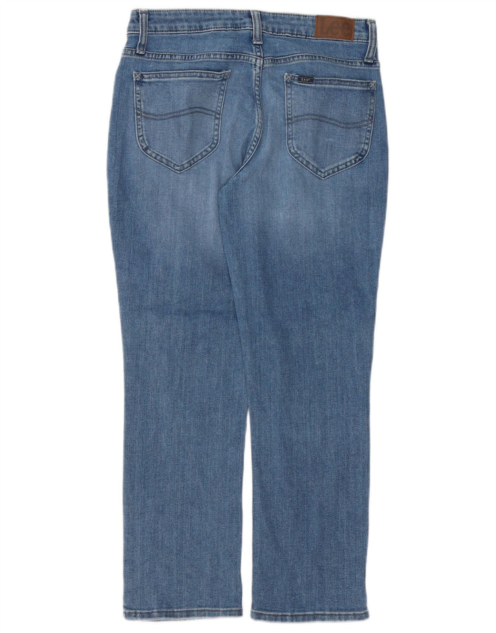 Calça jeans feminina LEE cintura média regular ajuste reto EUA 6 médio W28 L26 azul