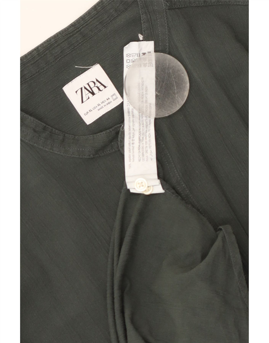 Camisa masculina Zara XL algodão cáqui