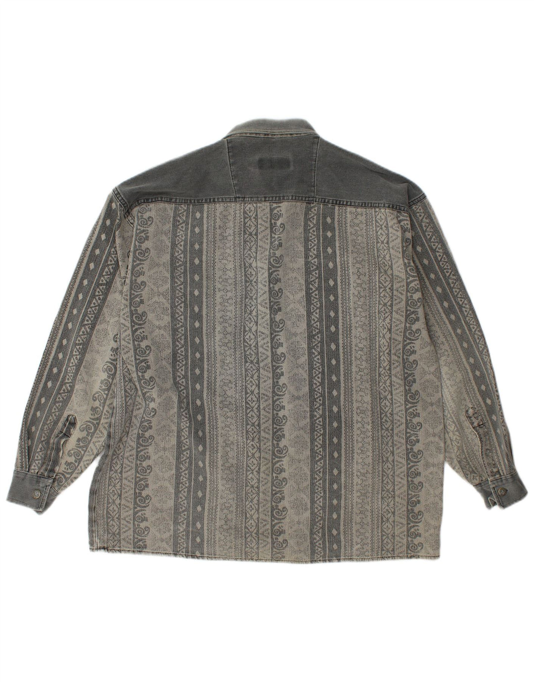 Camisa masculina vintage grande listrada cinza