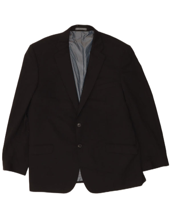 Marks & Spencer Mens 2 Button Blazer Jacket UK 46 XL Black Wool