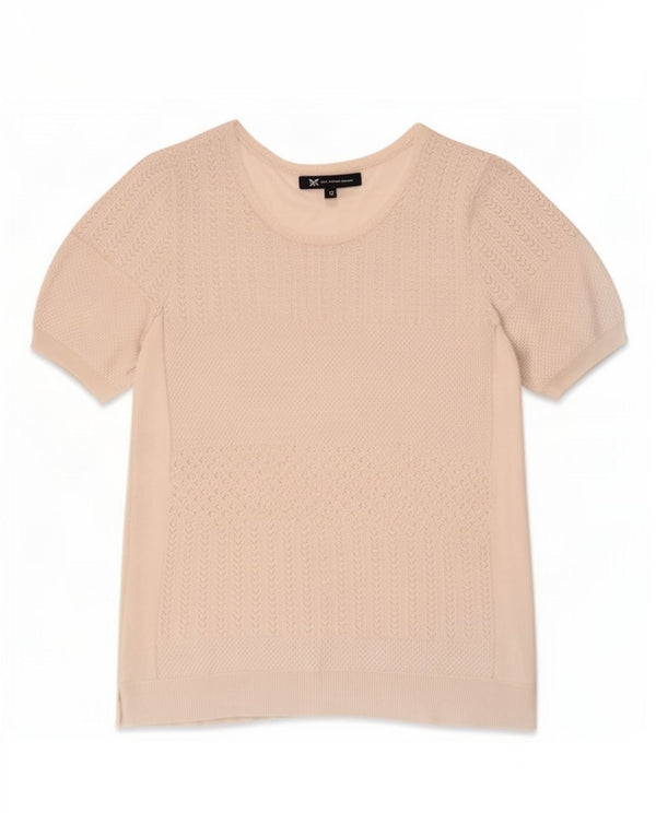 Camiseta feminina Crew Clothing Top UK 12 Viscose branca média