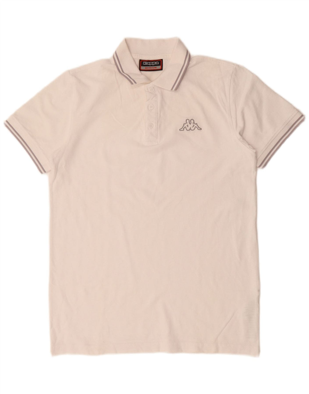 Camisa polo masculina KAPPA de algodão branco médio