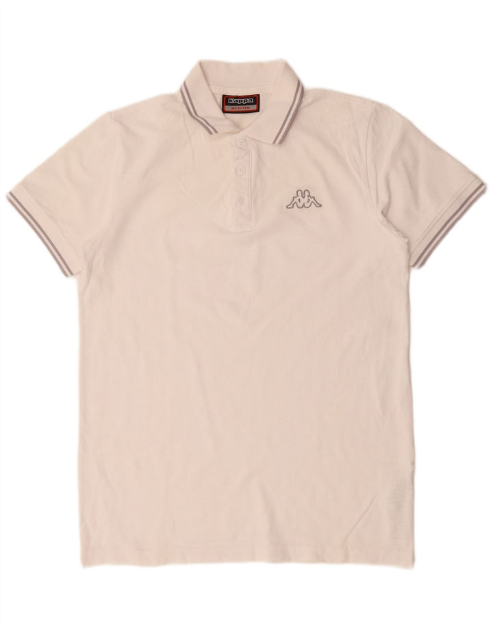 Camisa polo masculina KAPPA de algodão branco médio
