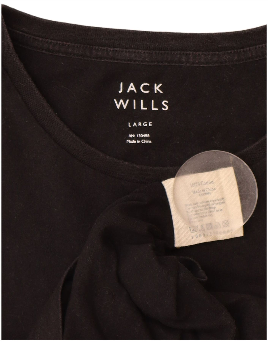 Camiseta feminina Jack Wills UK 16 grande algodão preto