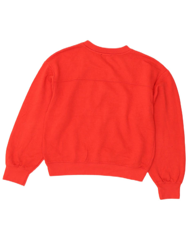 Zara Womens Crop Sweatshirt Jumper Reino Unido 14 Poliéster Vermelho Médio