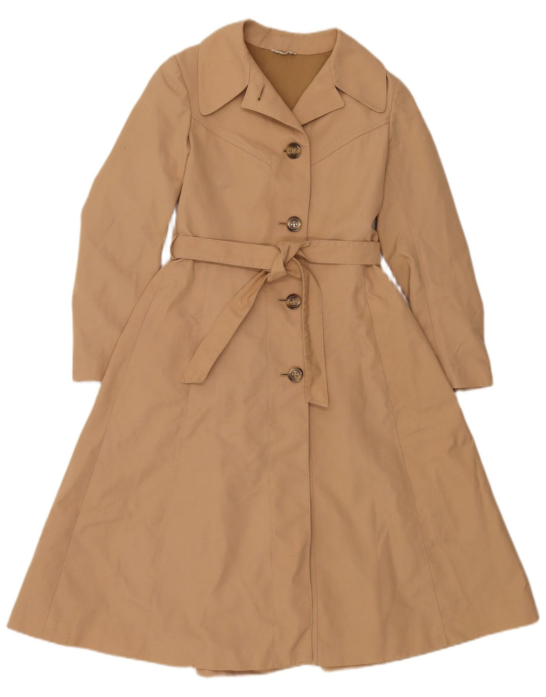 Trench Coat feminino Confezioni Di Lusso UK 12 poliéster bege médio