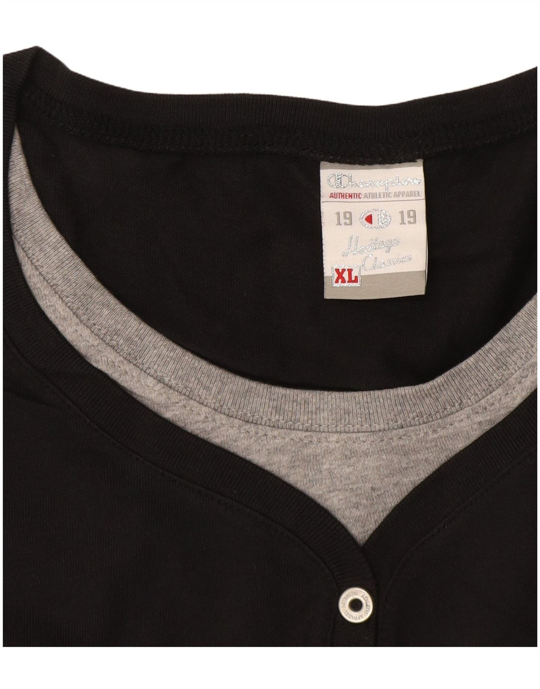 CHAMPION Top feminino Heritage Classics gráfico manga comprida UK 18 XL preto