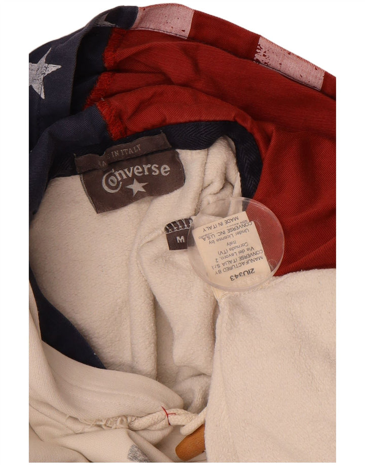 Jumper feminino com capuz gráfico CONVERSE UK 14 algodão branco médio
