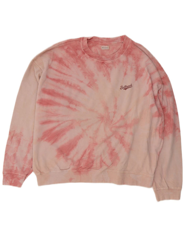 Saltrock moletom feminino superdimensionado Reino Unido 14 grande rosa tie-dye algodão