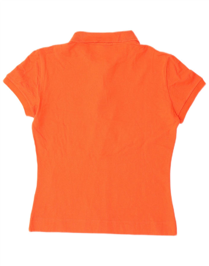 Camisa polo feminina Lacoste tamanho 40 algodão laranja médio