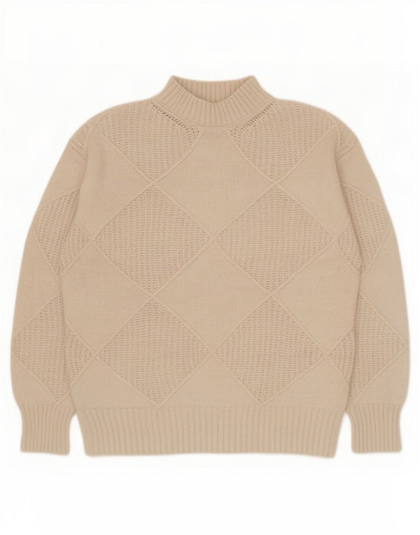 Suéter feminino Marks & Spencer com gola alta e gola tartaruga Reino Unido 6 XS bege