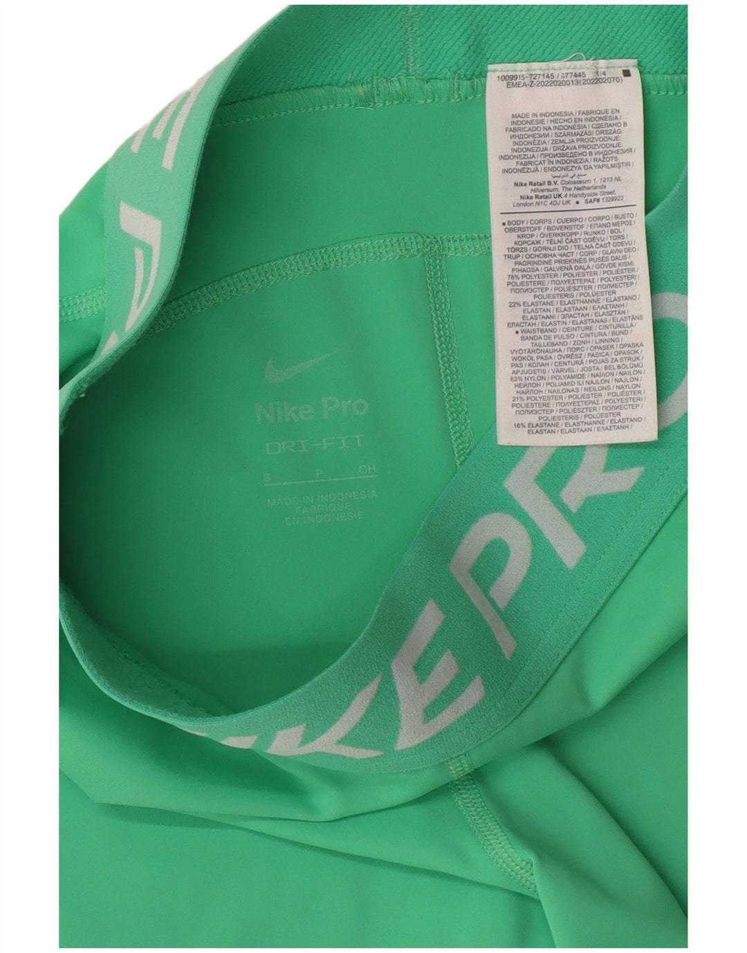 Shorts esportivos femininos NIKE Dri Fit Graphic UK 8 pequeno verde poliéster