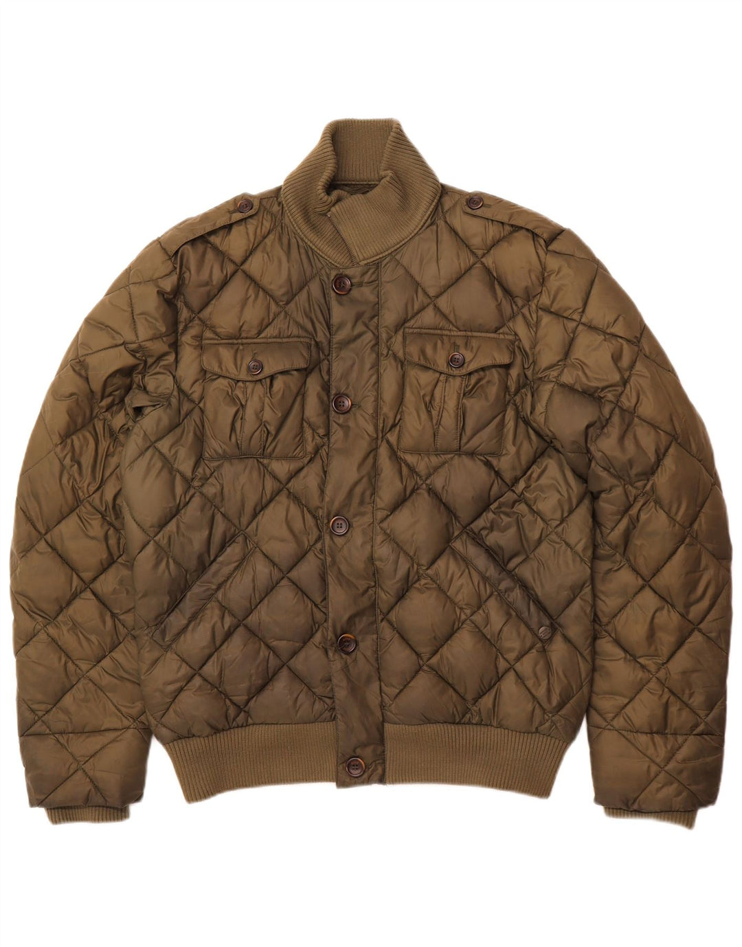 Jaqueta acolchoada masculina RIFLE UK 42 XL poliéster cáqui