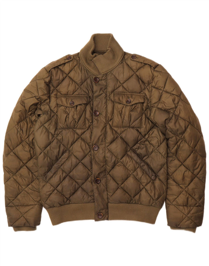 Jaqueta acolchoada masculina RIFLE UK 42 XL poliéster cáqui